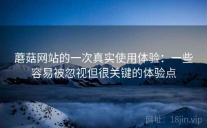 蘑菇网站的一次真实使用体验：一些容易被忽视但很关键的体验点