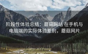阶段性体验总结：蘑菇网站 在手机与电脑端的实际体验差别，蘑菇网片