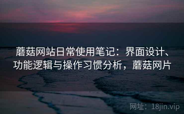 蘑菇网站日常使用笔记：界面设计、功能逻辑与操作习惯分析，蘑菇网片