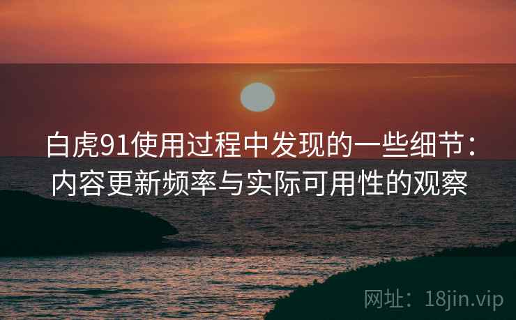 白虎91使用过程中发现的一些细节:内容更新频率与实际可用性的观察 白虎91使用过程中发现的一些细节:内容更新频率与实际可用性的观察