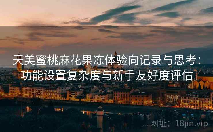 天美蜜桃麻花果冻体验向记录与思考：功能设置复杂度与新手友好度评估